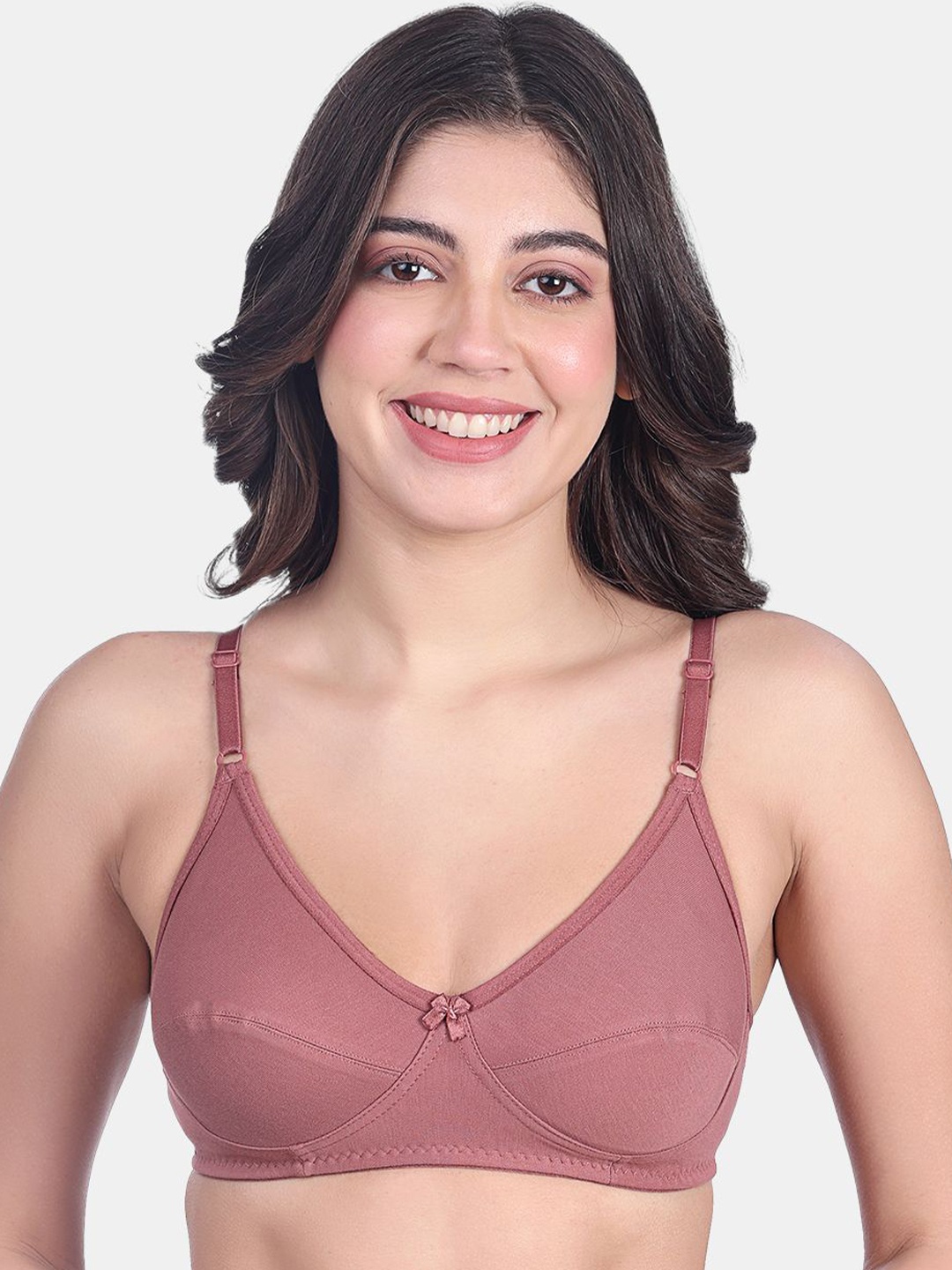 

SKDREAMS Women Full Coverage Lightly Padded Cotton Bra, Pink