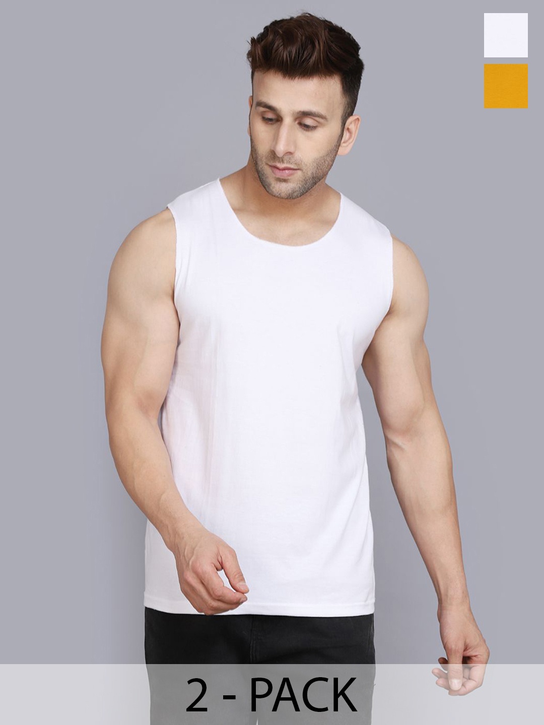 

Woostro Men Pack Of 2 Gym Innerwear Vests, White