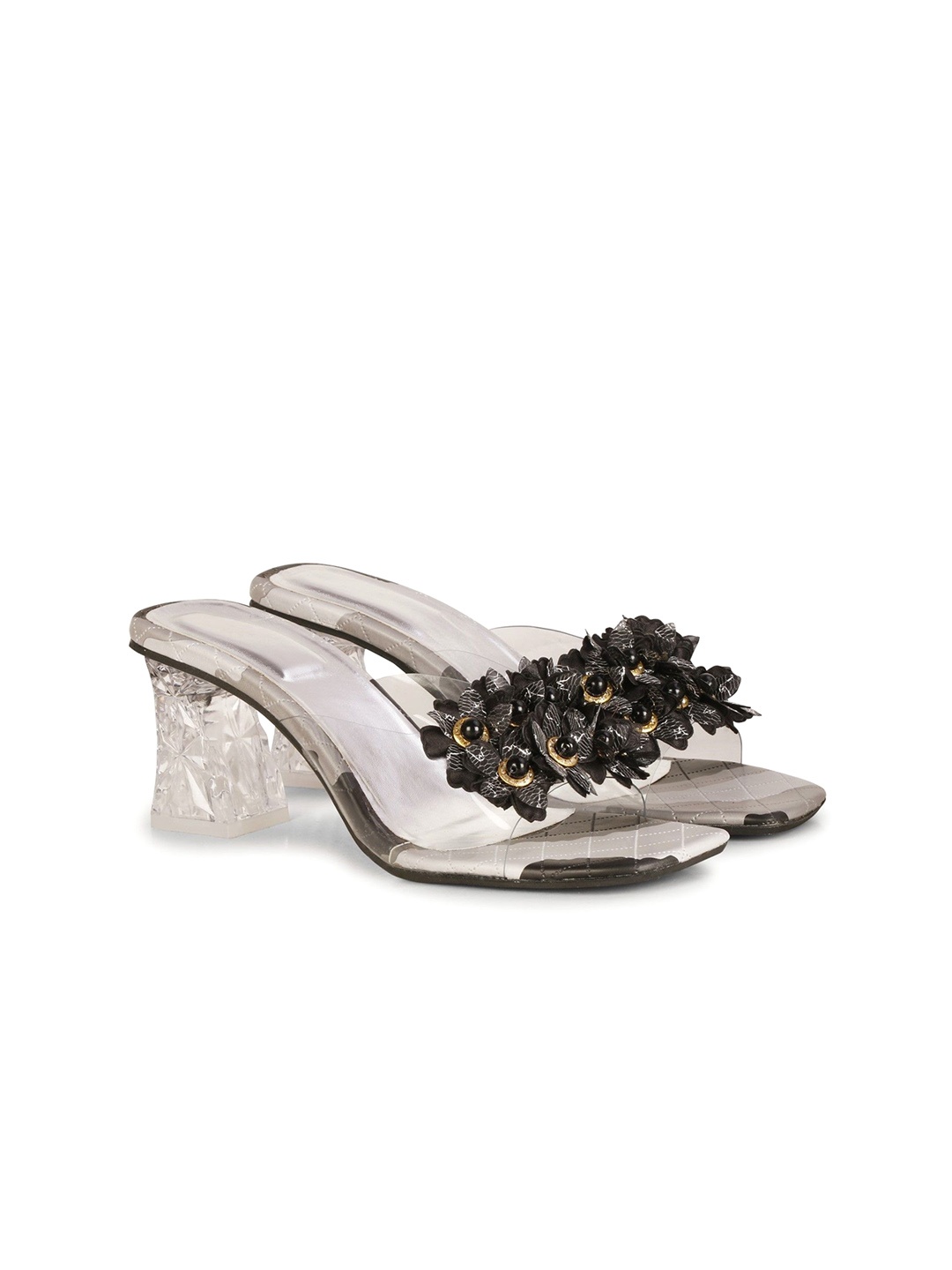 

Commander Shoes Women Embellished Block Mules, Black