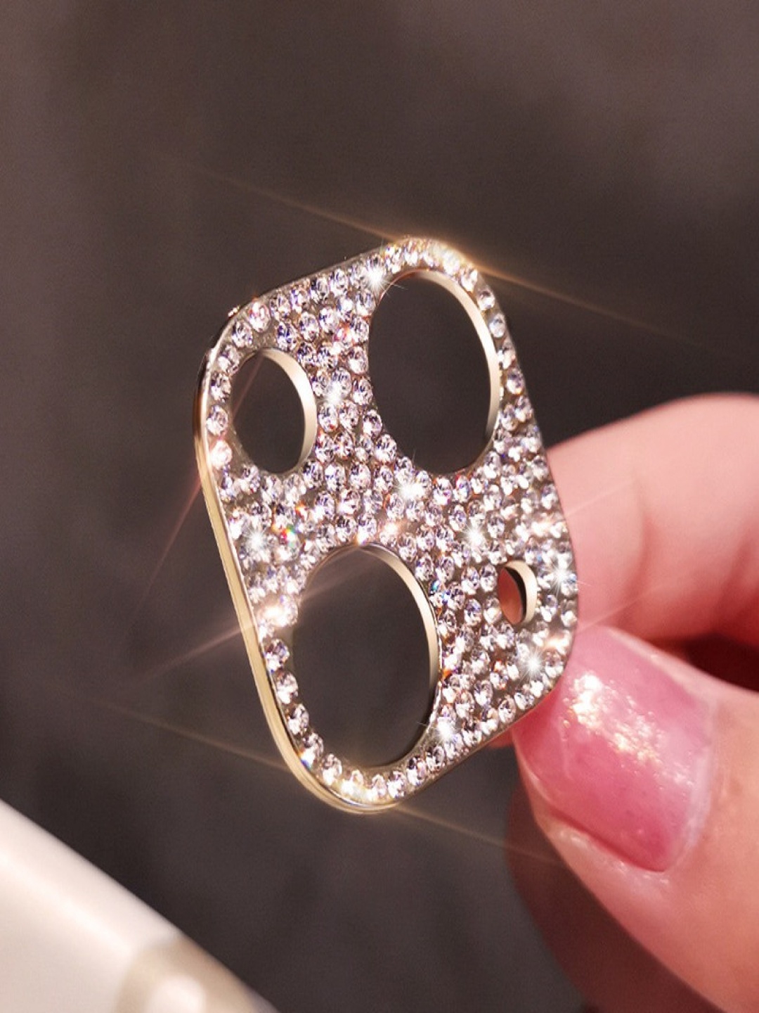 

Luxury Kase Glitter iphone 14 Camera Lens Diamond Protector Cover, Gold