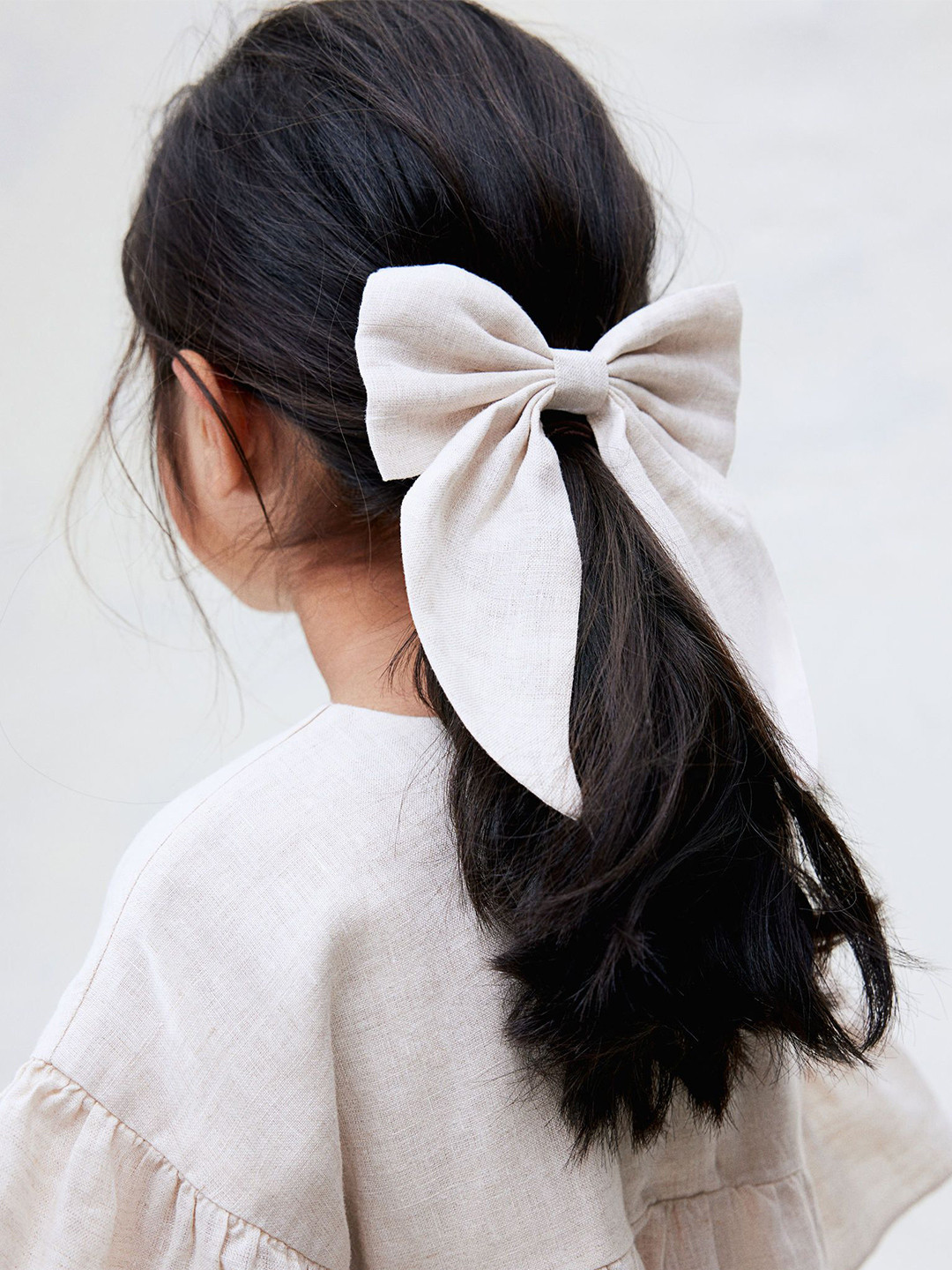 

H&M Girls Linen Bow Hair Clip, Beige