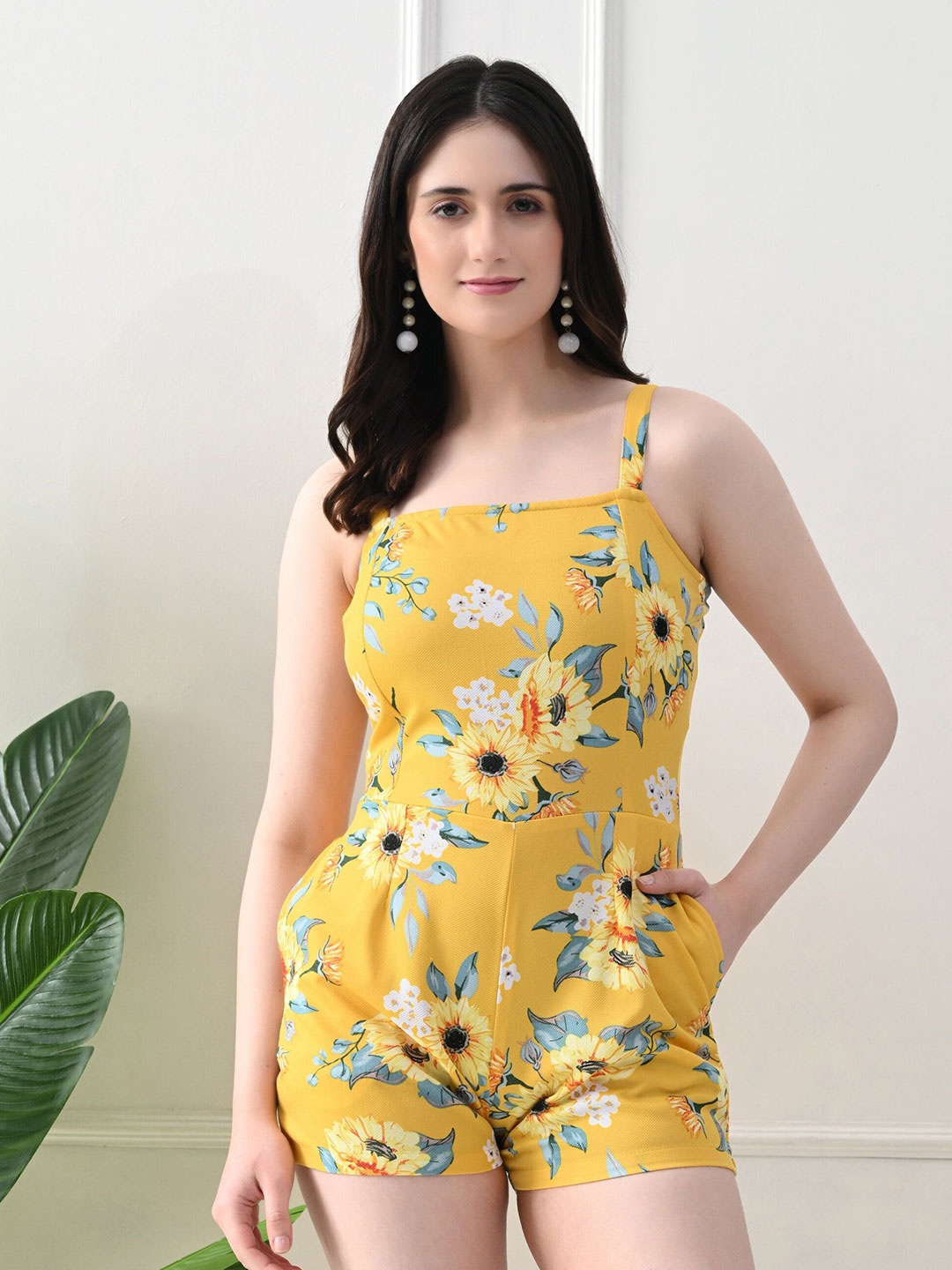 

FLYING FEST Printed Jumpsuit, Yellow