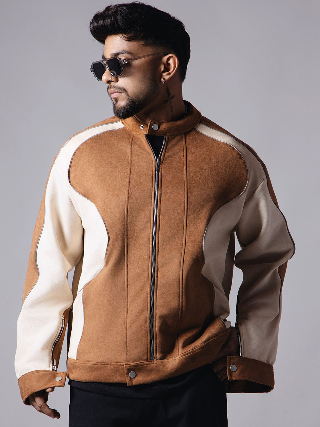 

HOP HEAD Men Lightweight Bomber Jacket, Coffee brown