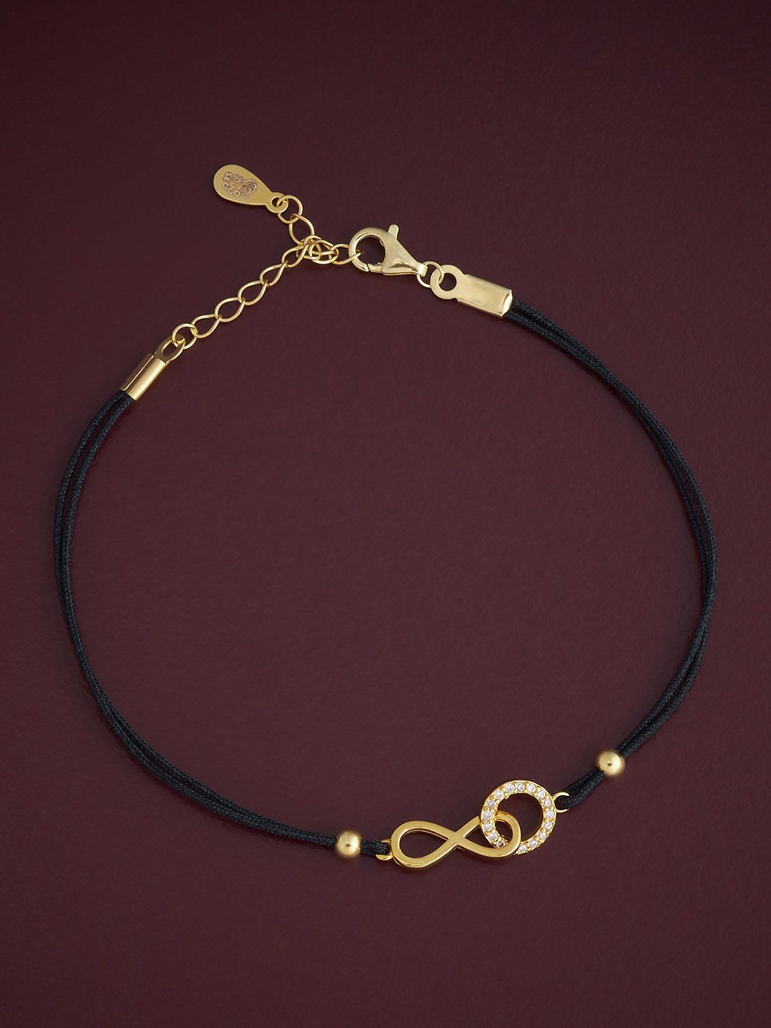 

Kushal's Fashion Jewellery 92.5 Sterling Silver Gold-Plated CZ Wraparound Bracelet