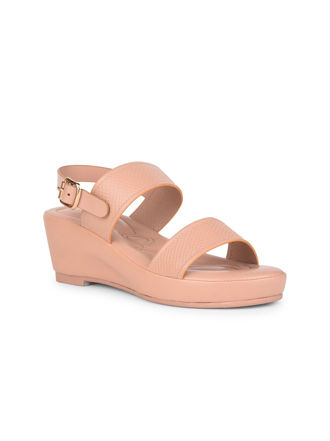 

Liberty Women Textured PU Wedge Sandals, Peach