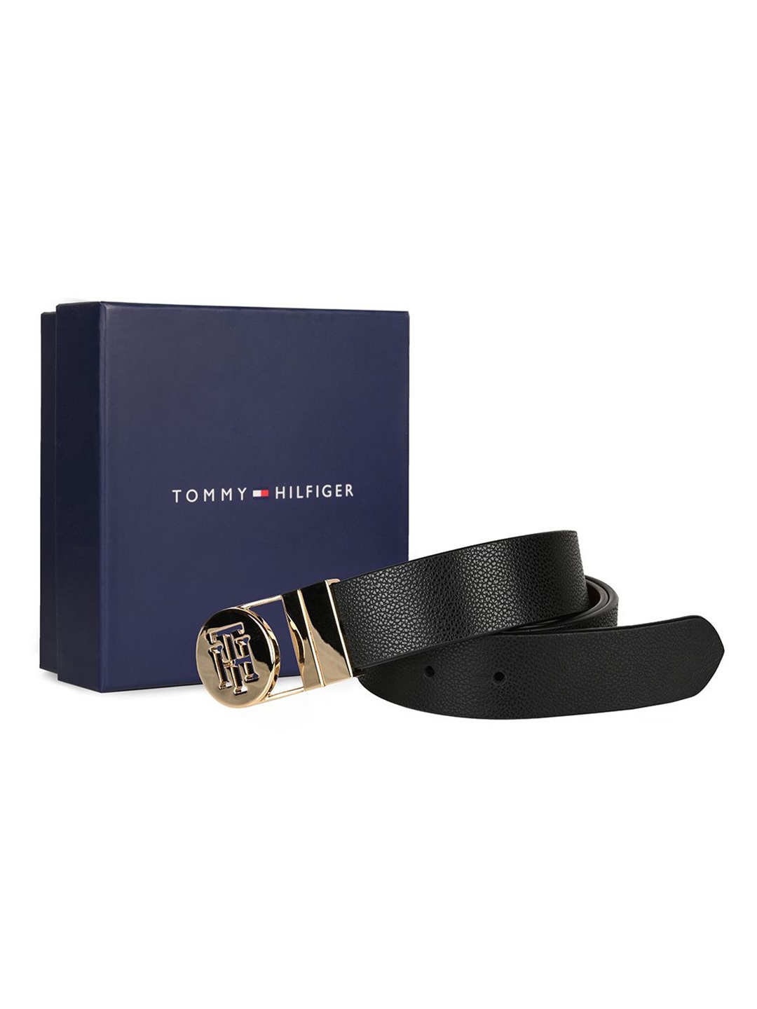 

Tommy Hilfiger Women Leather Reversible Formal Belt, Black