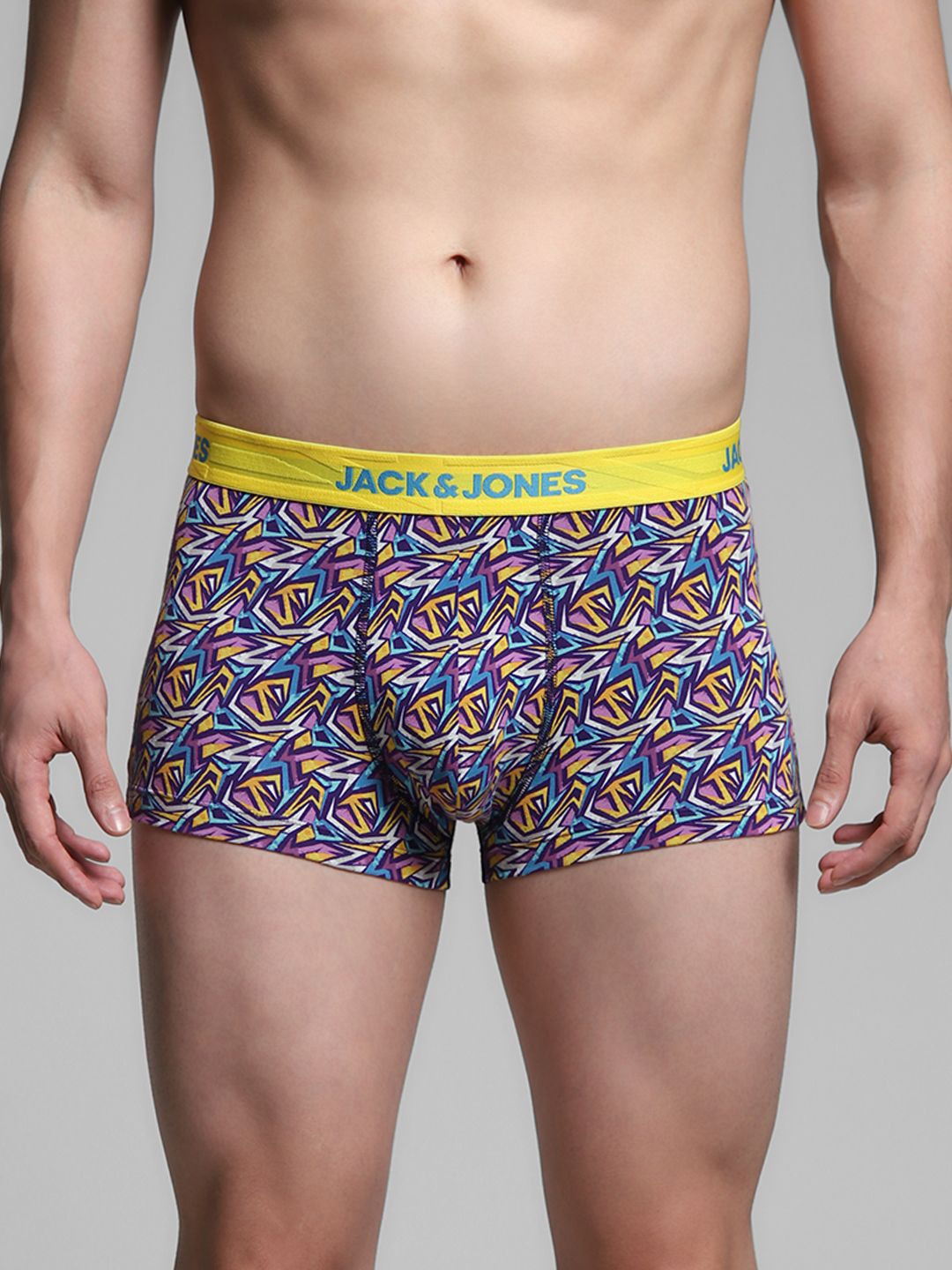 

Jack & Jones Printed Low Rise Cotton Short Trunk, Blue