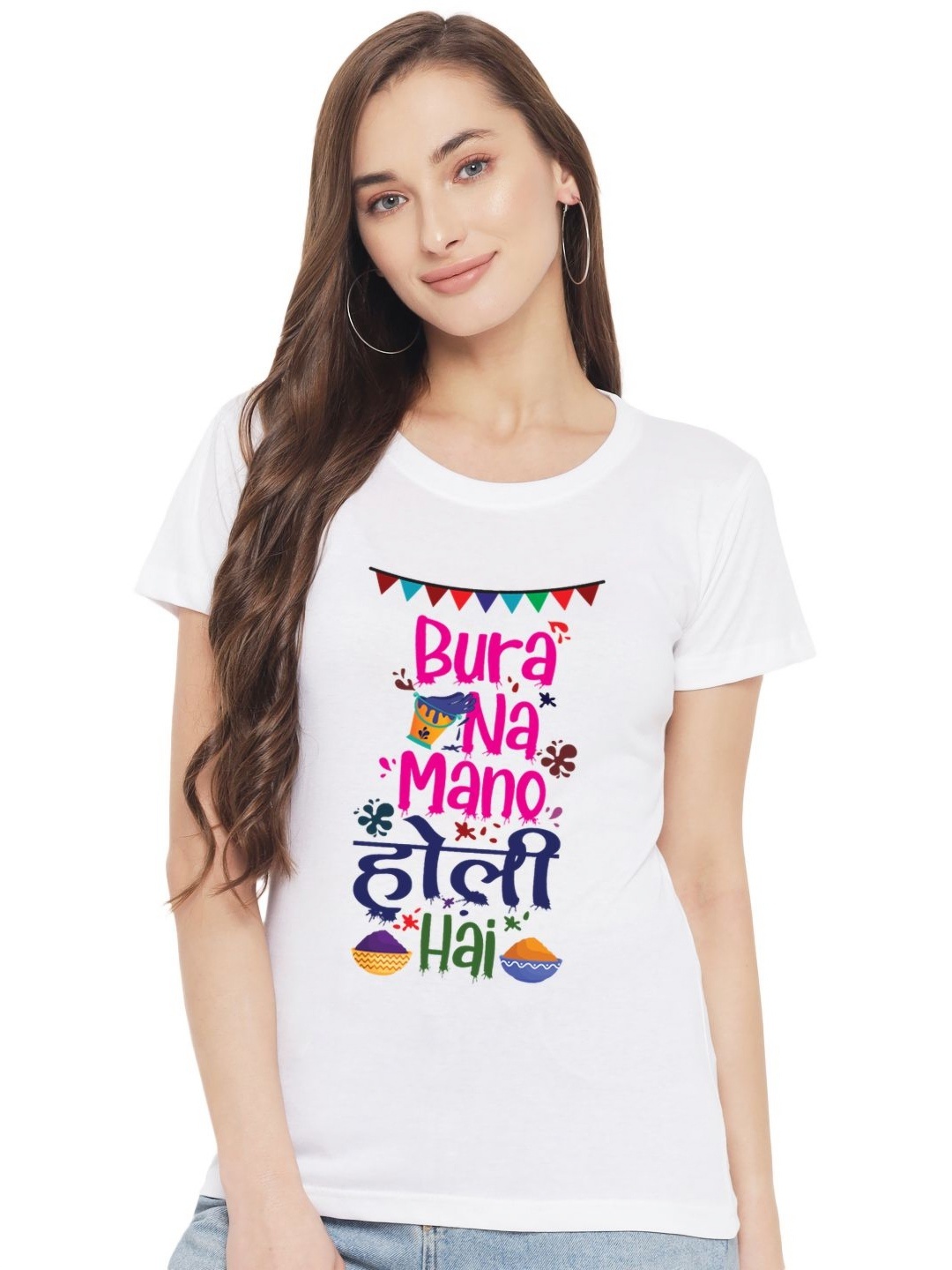 

FFLIRTYGO Women Graphic Printed Round Neck Cotton T-shirt, White