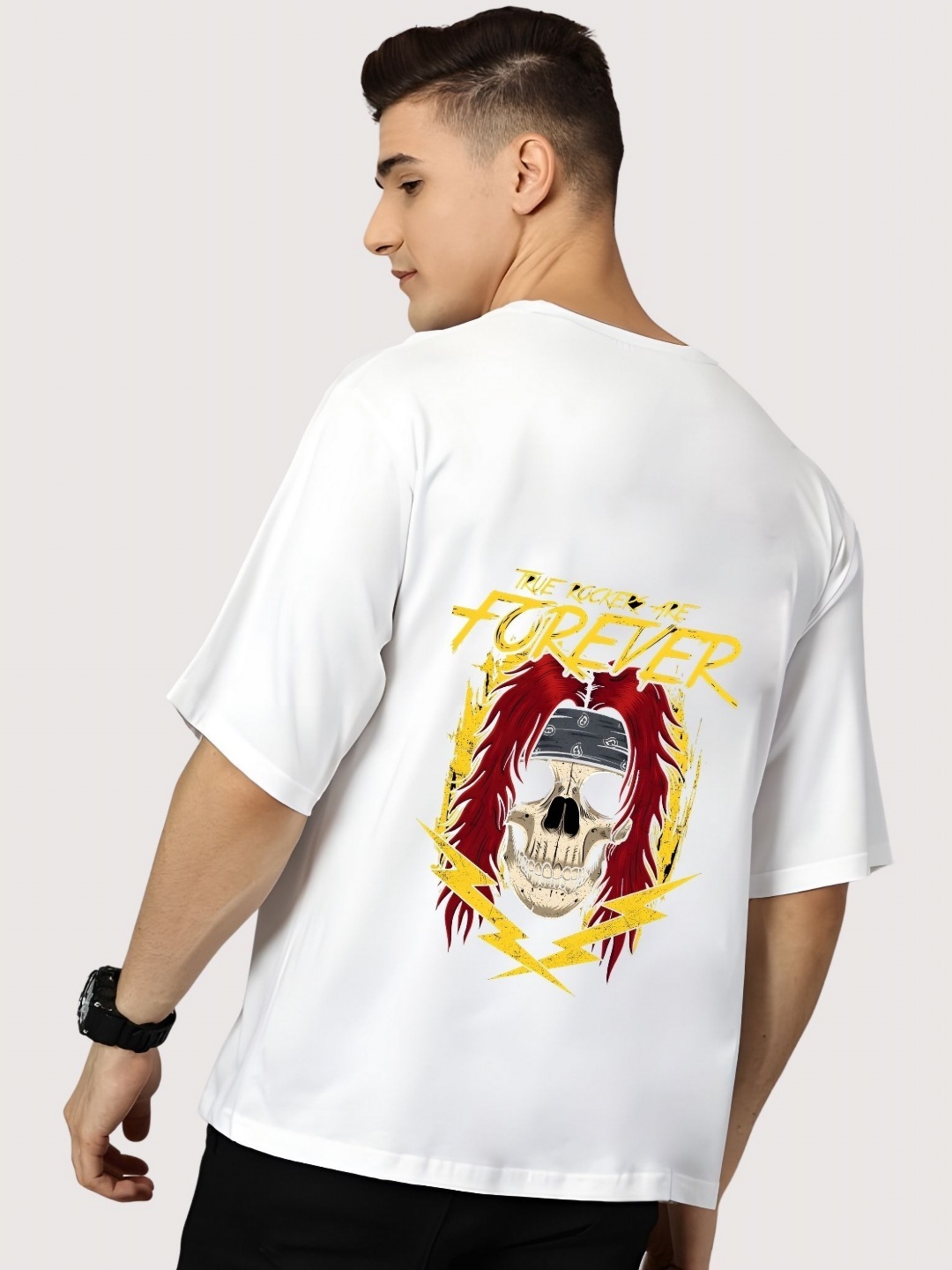 

Moda Rapido Men Graphic Printed Round Neck Cotton Relaxed Fit T-shirt, White