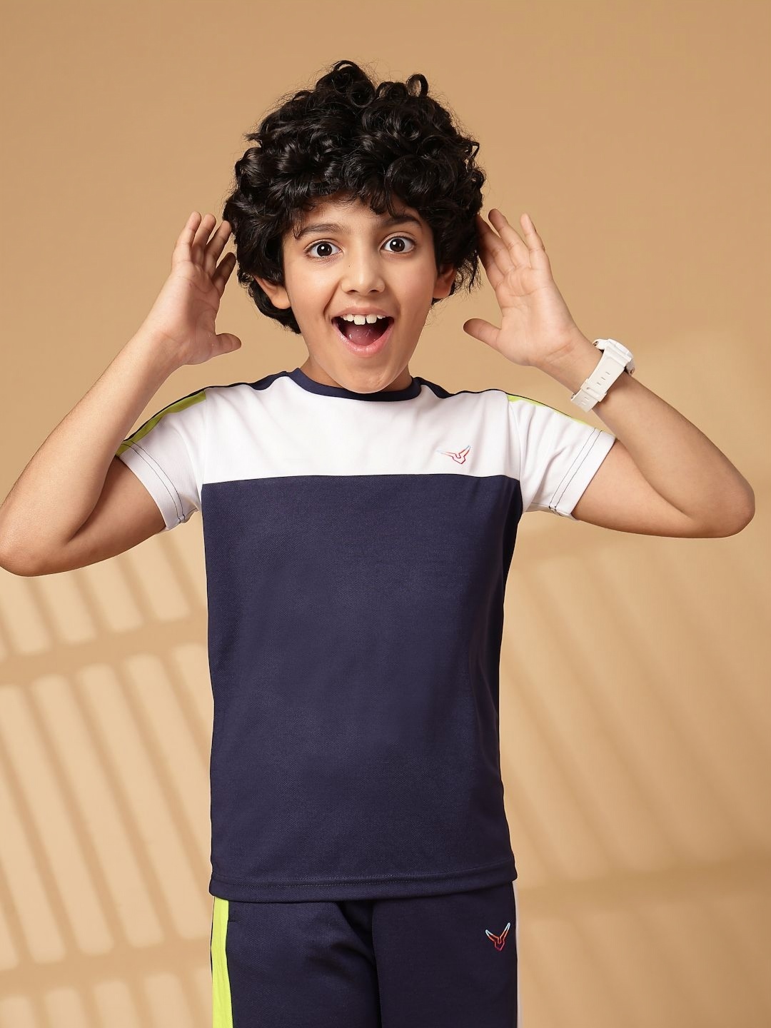 

Invincible Boys Colourblocked Round Neck T-shirt, Navy blue