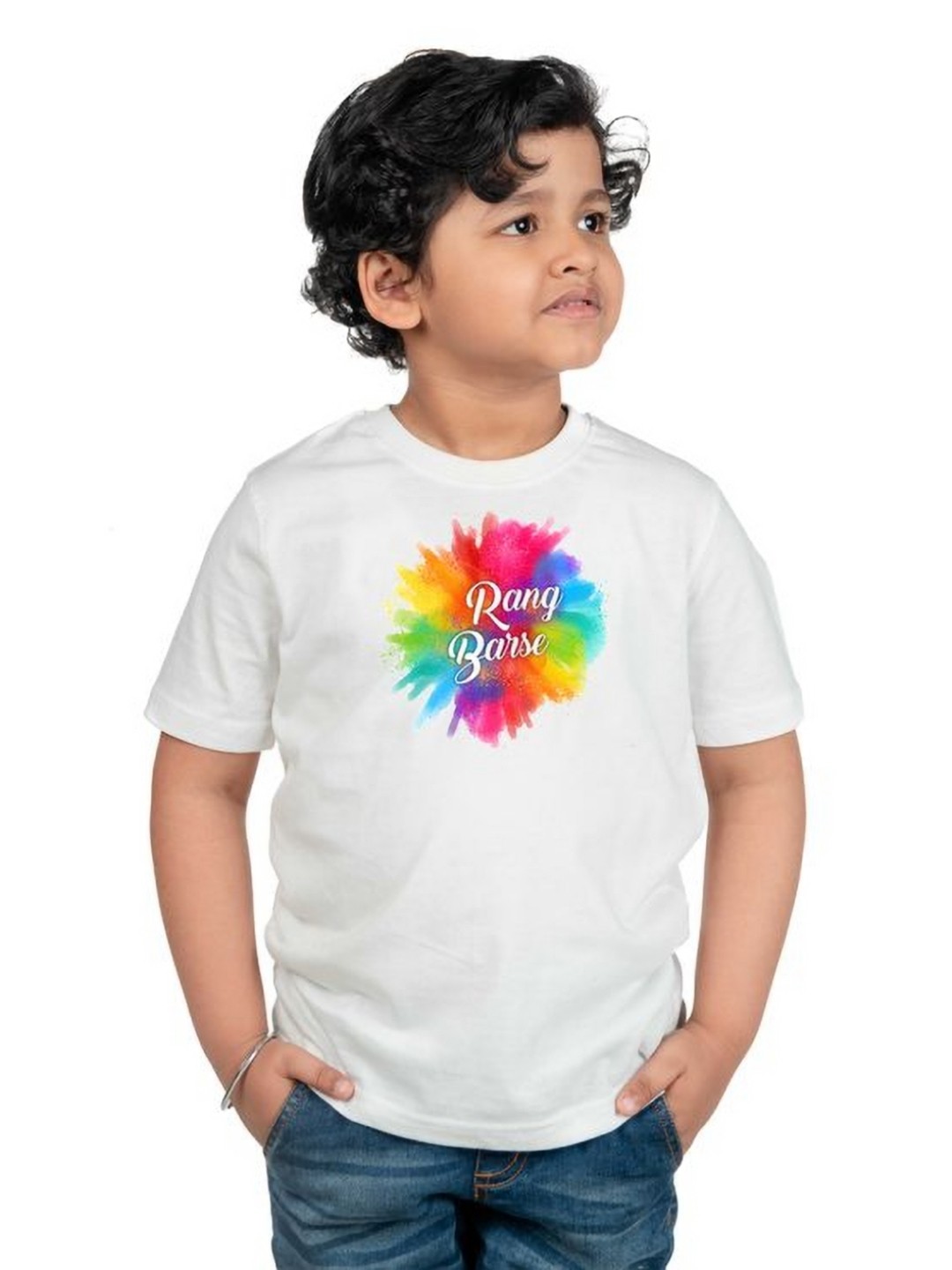 

Chombooka Boys Typography Printed Round Neck T-shirt, White