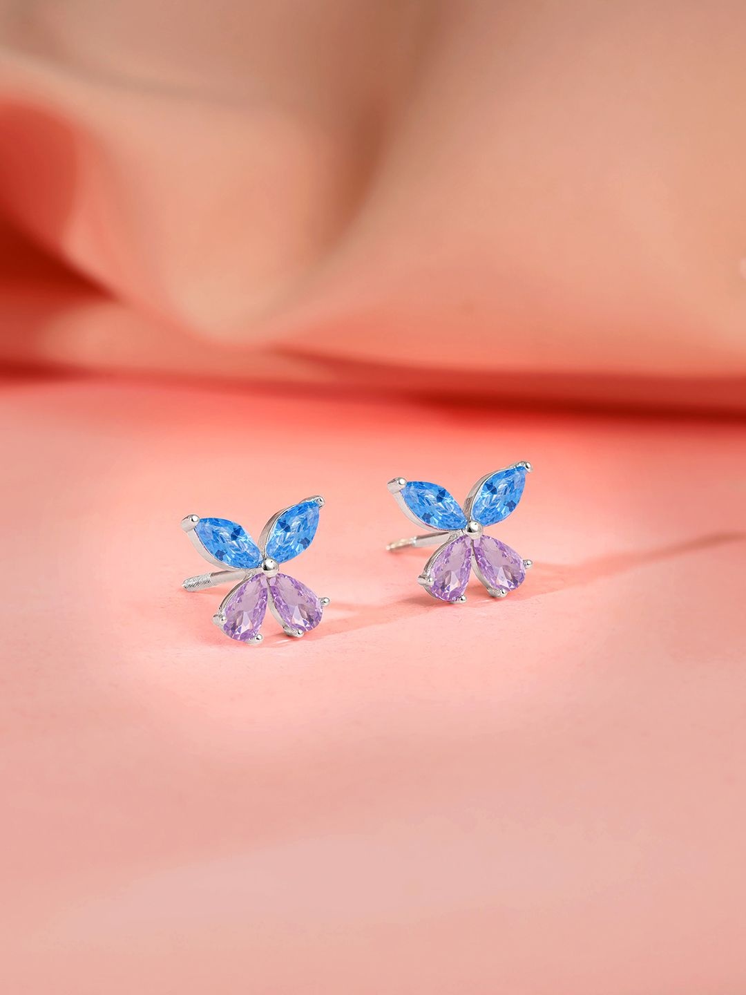 

GIVA 92.5 Sterling Silver Rhodium-Plated Blue Butterfly Studs