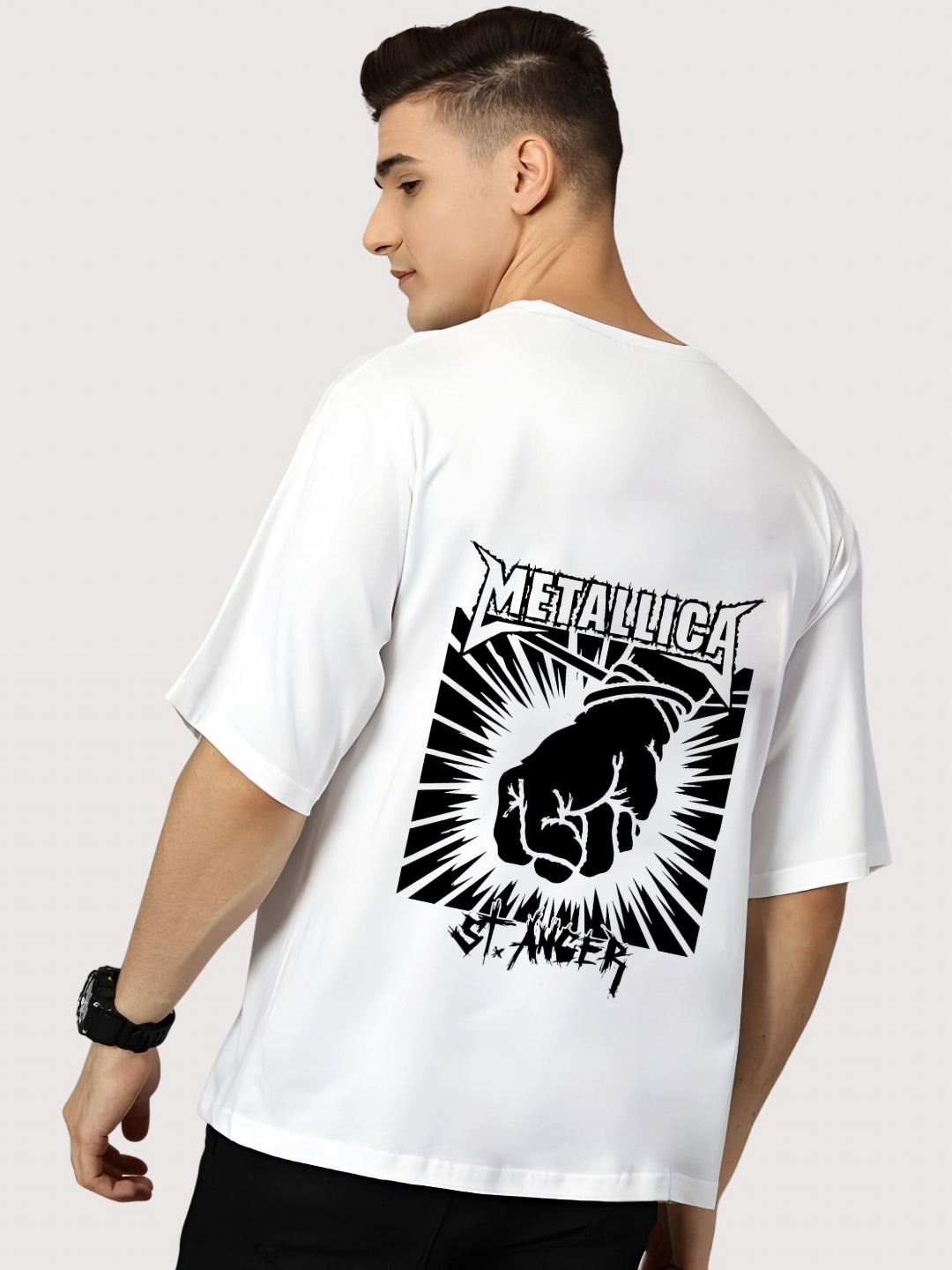 

Moda Rapido Men Drop-Shoulder Sleeves T-shirt, White