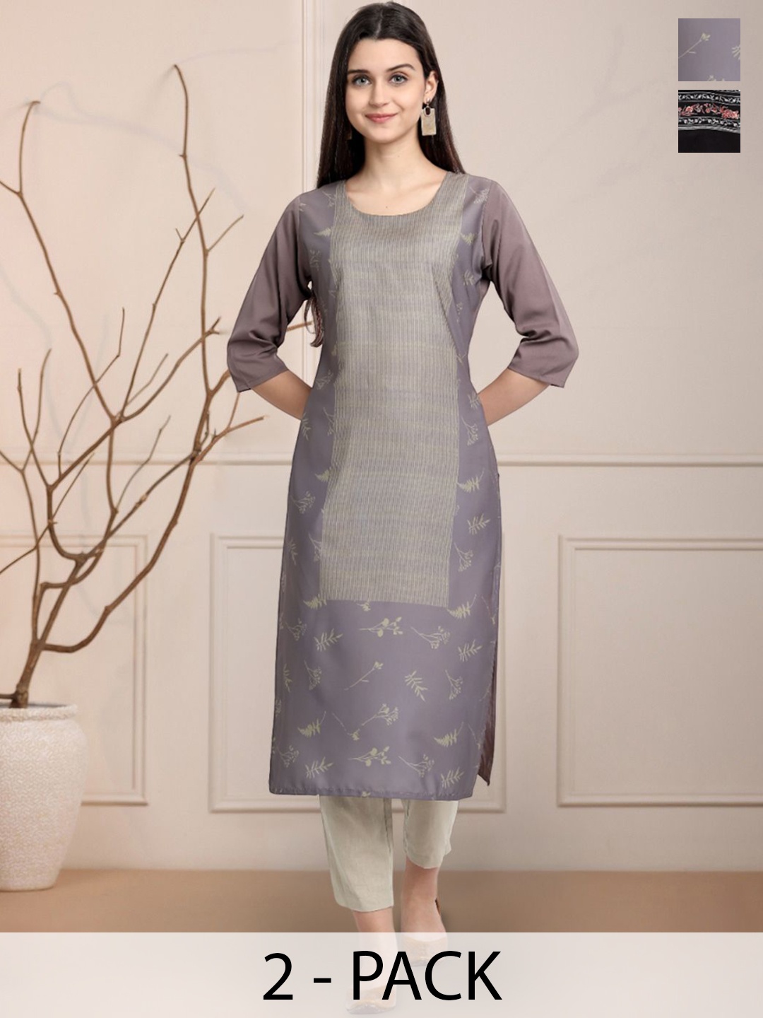 

Moda Rapido Women Ethnic Motifs Printed Floral Crepe Kurta, Multi