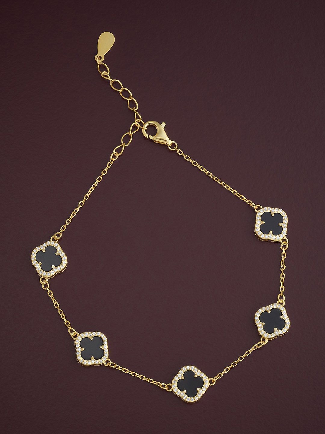 

Kushal's Fashion Jewellery 92.5 Sterling Silver Gold-Plated Cubic Zirconia Bracelet