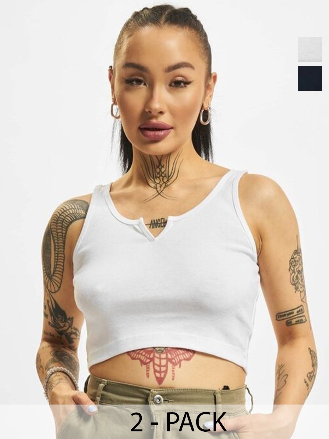 

SRISARAS Halter Neck Tank Crop Top, White