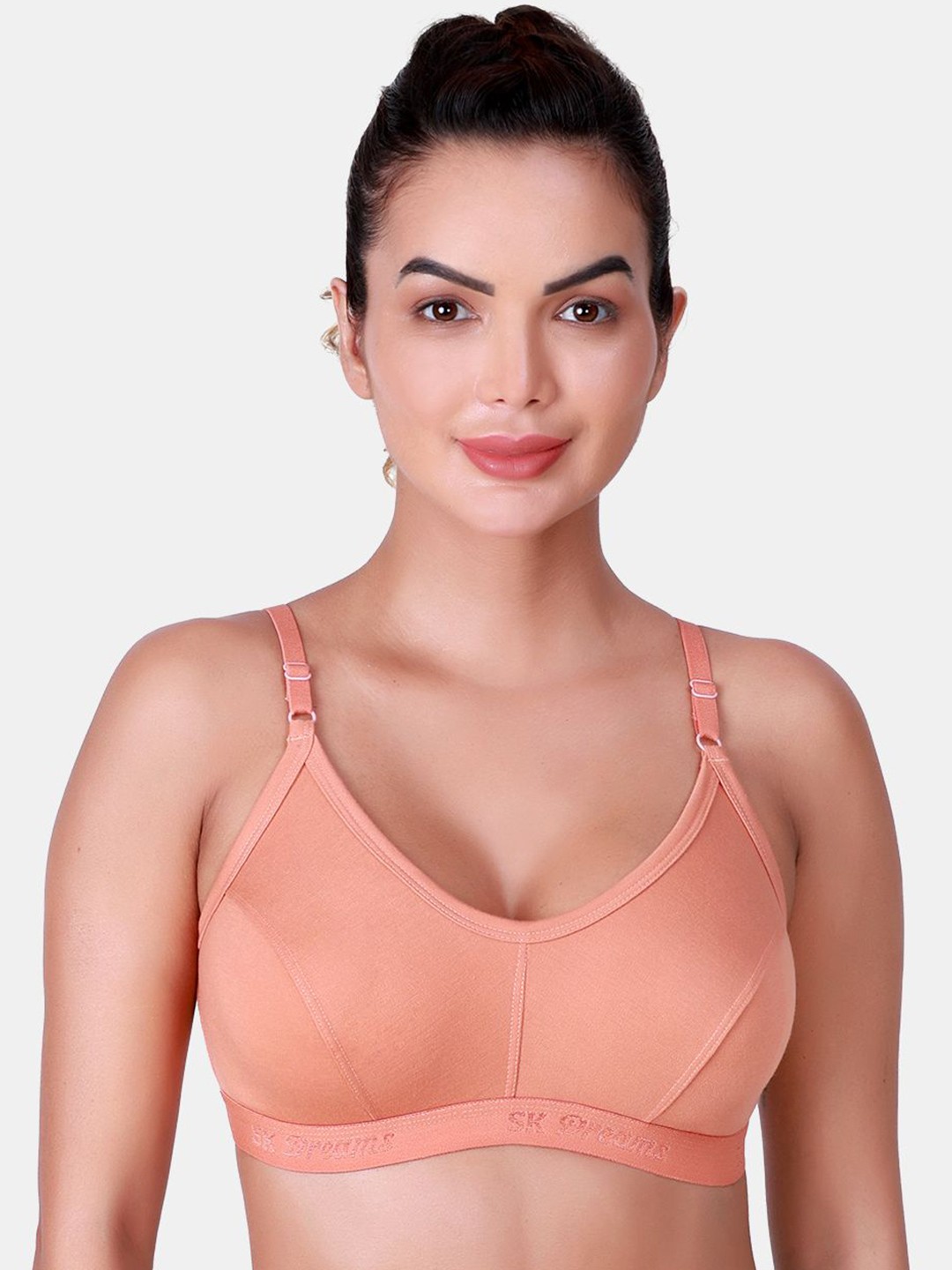 

SKDREAMS Women Full Coverage Bra, Peach