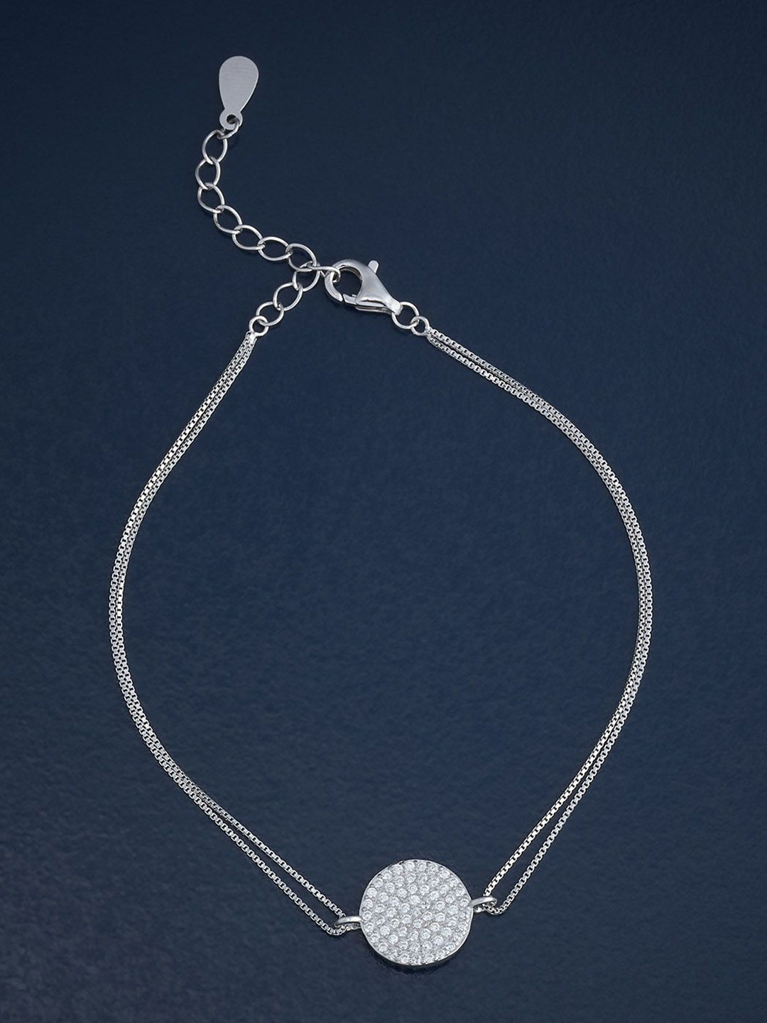 

Kushal's Fashion Jewellery 92.5 Sterling Silver Rhodium-Plated Cubic Zirconia Bracelet