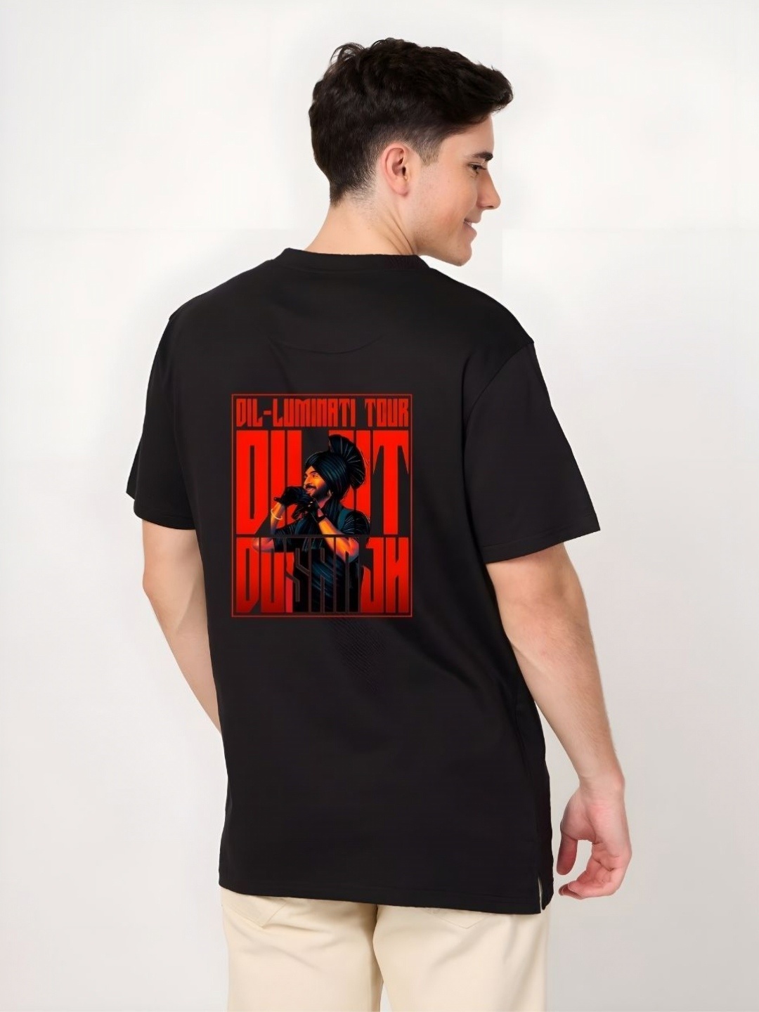

Moda Rapido Men Drop-Shoulder Sleeves T-shirt, Black