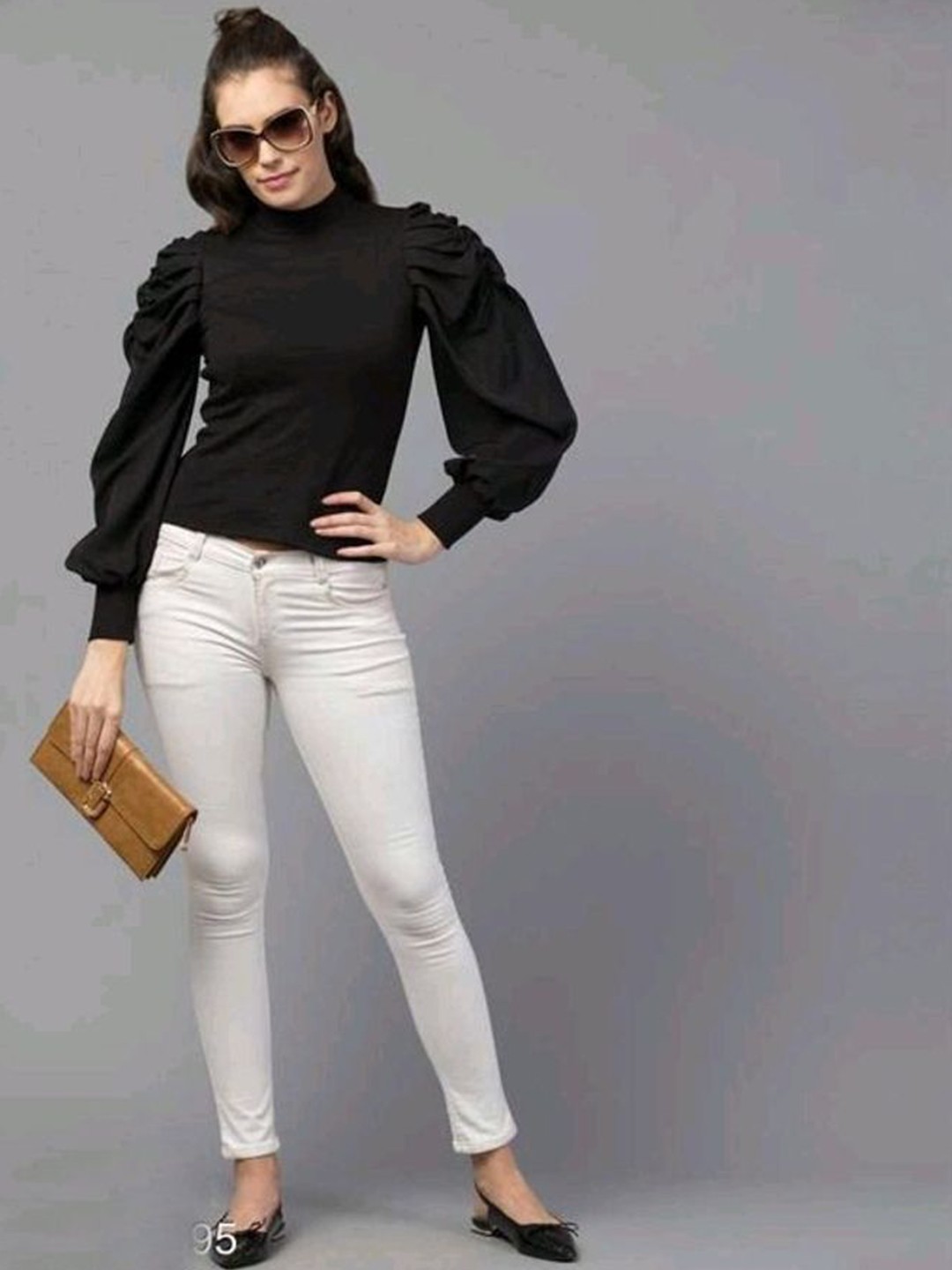 

KASHIAN Women Solid Top, Black