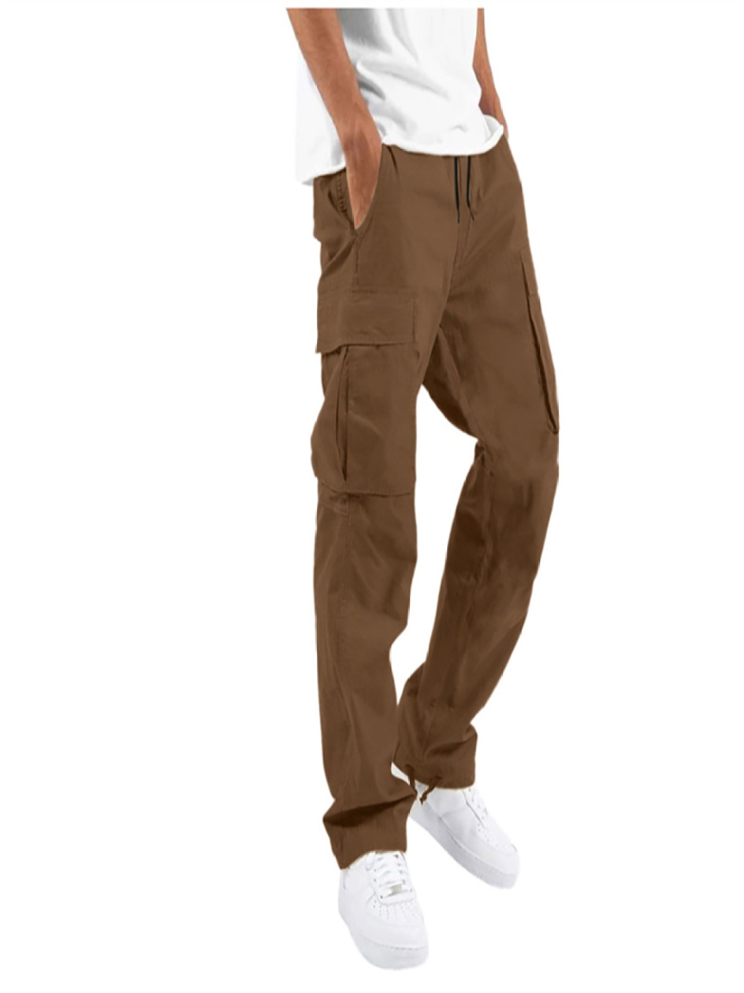 

StyleCast x Revolte Men Regular Fit Cotton Cargos Trouser, Coffee brown