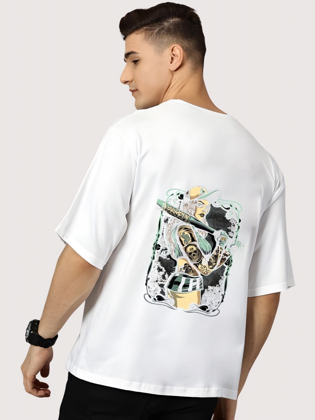 

Moda Rapido Men Drop-Shoulder Sleeves T-shirt, White
