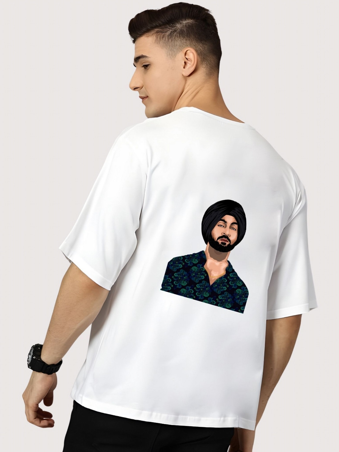 

Moda Rapido Men Drop-Shoulder Sleeves T-shirt, White