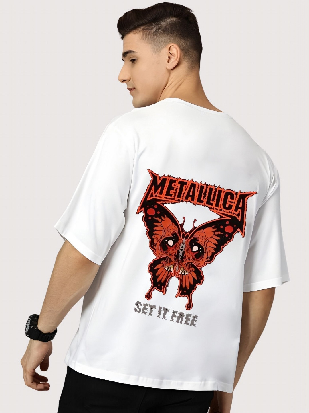 

Moda Rapido Men Drop-Shoulder Sleeves T-shirt, White