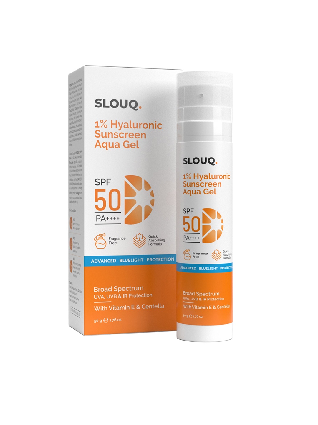 

Slouq 1% Hyaluronic Sunscreen Aqua Gel SPF 50 PA++++ - 50 g, White