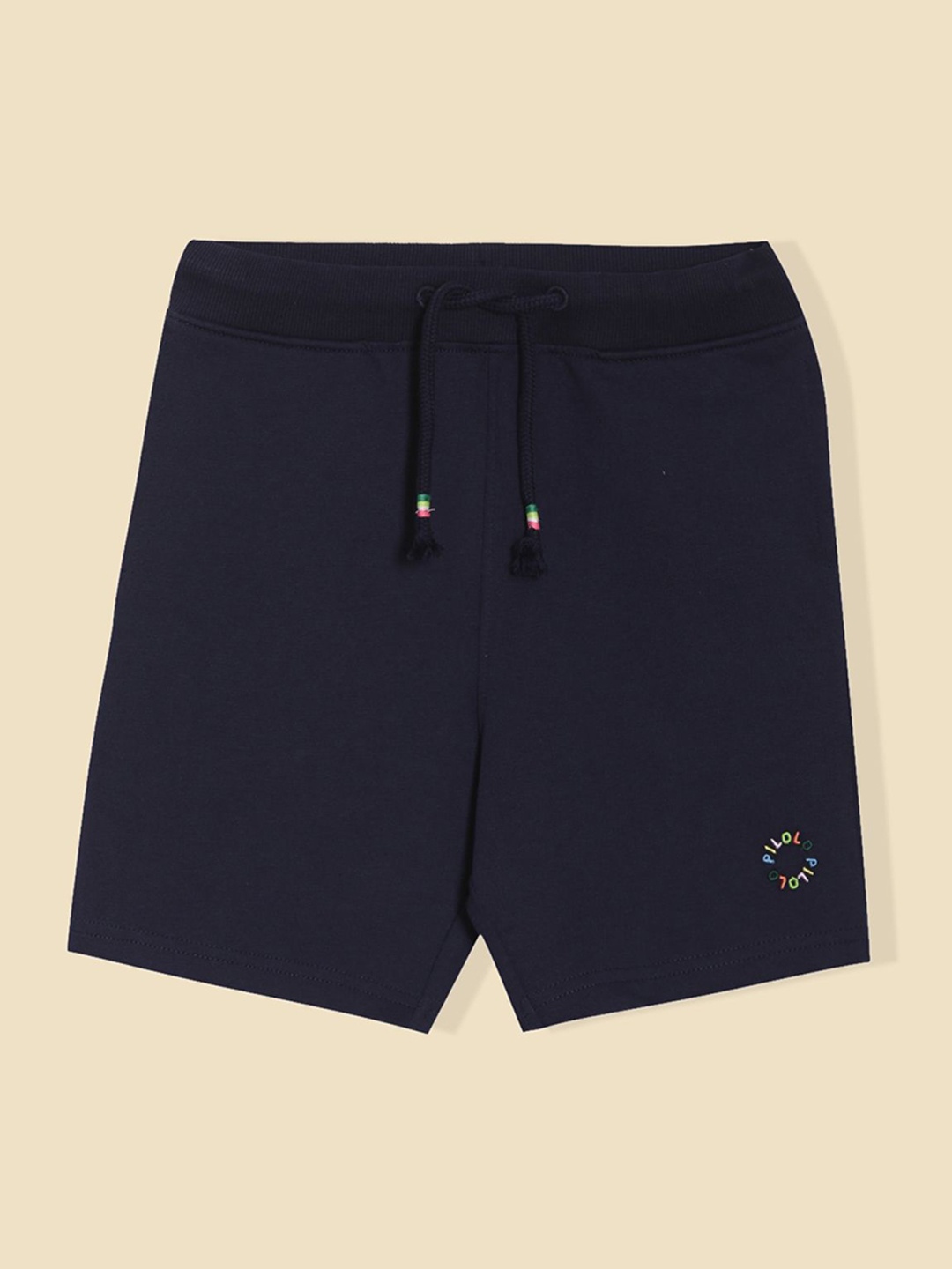 

PILOLO Boys Regular Fit Mid-Rise Cotton Shorts, Navy blue