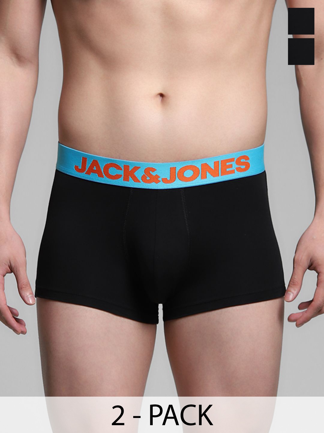 

Jack & Jones Men Pack Of 2 Short Trunks 1353966018, Black