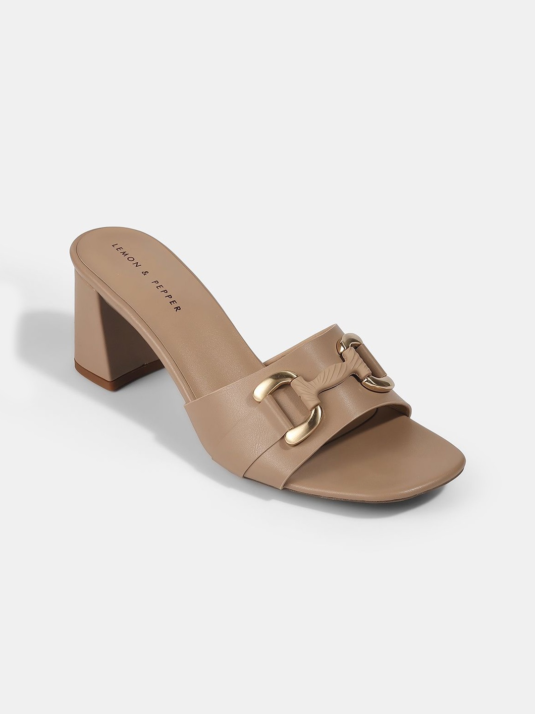 

LEMON & PEPPER Women Block Sandals, Tan