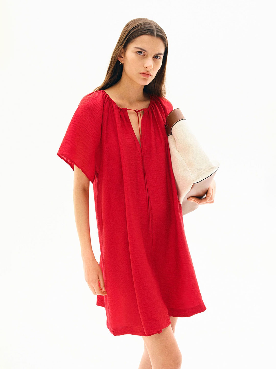 

H&M Women A-Line Dress, Red