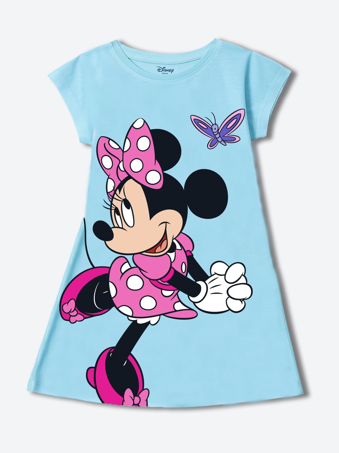 

YK Disney Girls Print Cotton A-Line Dress, Blue