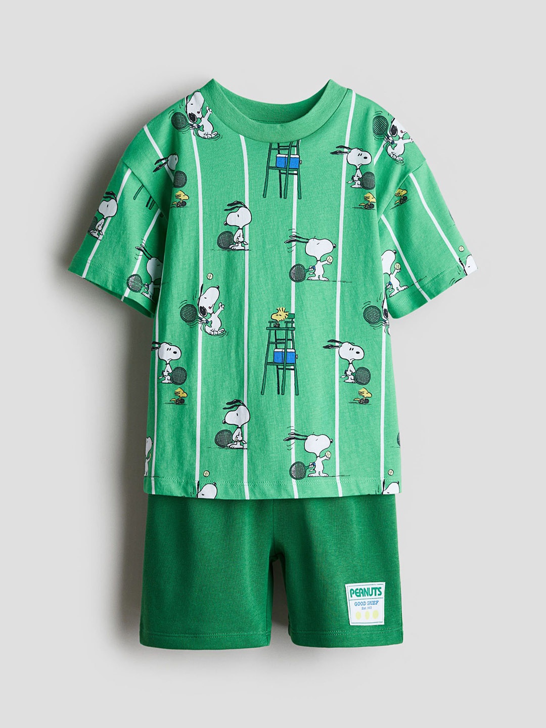 

H&M Boys 2-Piece Pure Cotton Printed Set, Green