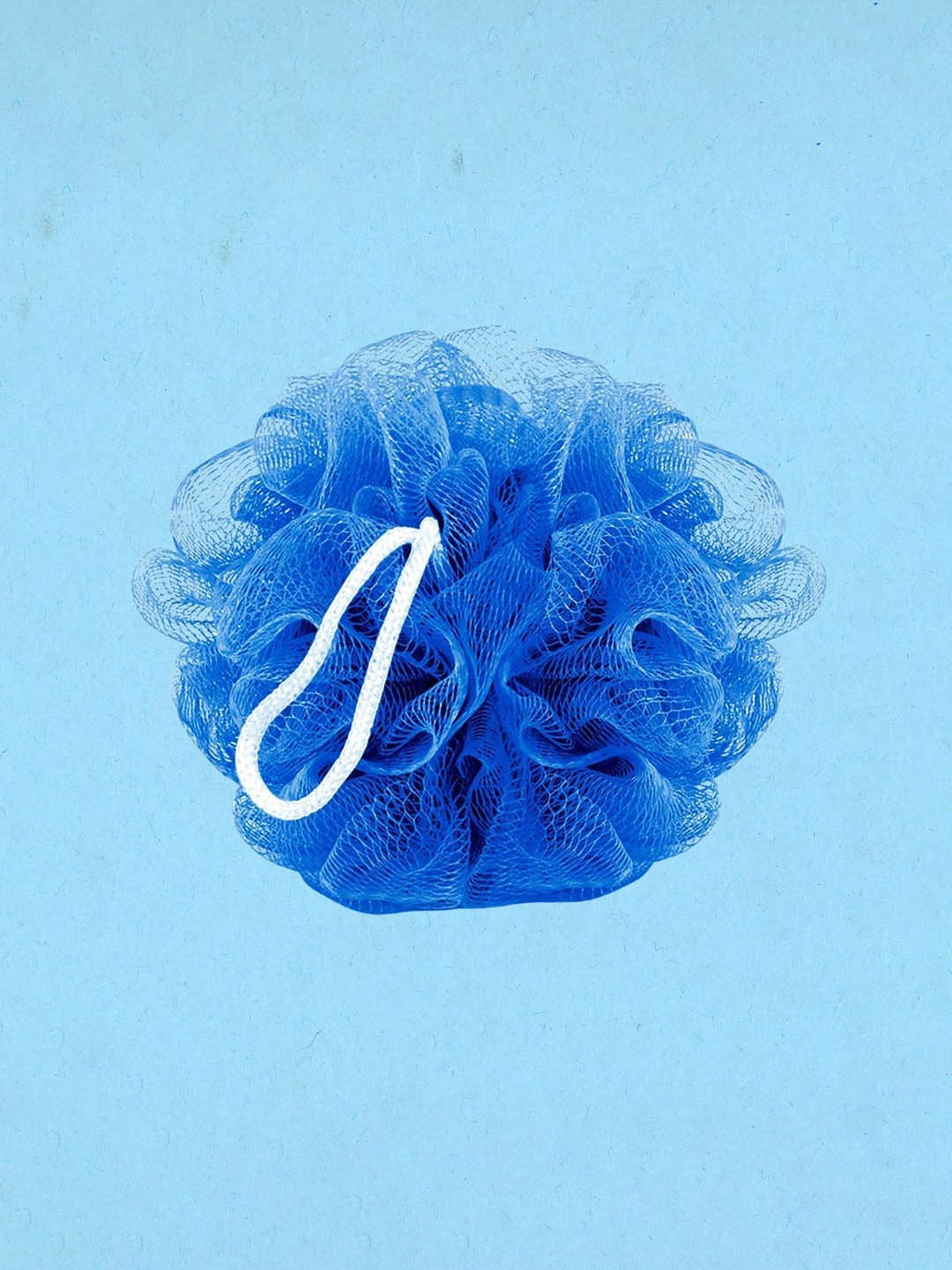 

basicare Set Of 3 Bath Sponge Loofah With Ribbon, Blue