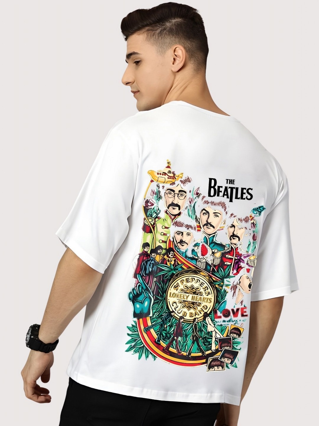

Moda Rapido Men Drop-Shoulder Sleeves T-shirt, White
