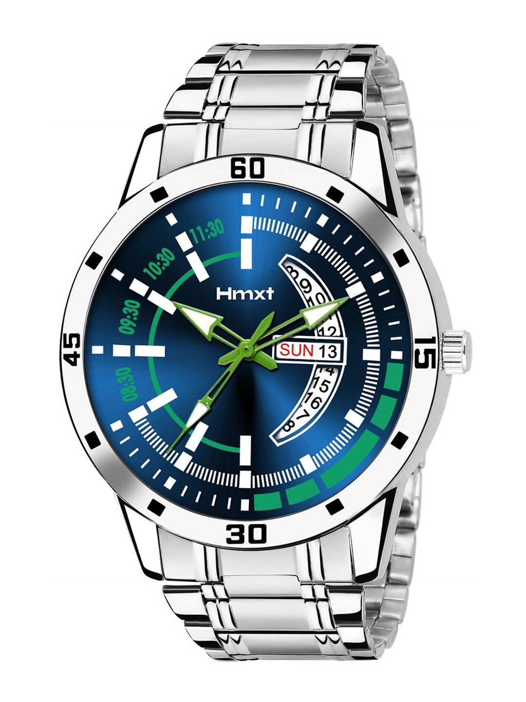 

HMXT Day n Date Series Men Printed Dial & Stainless Steel Straps Analogue Watch HMXT-2, Blue