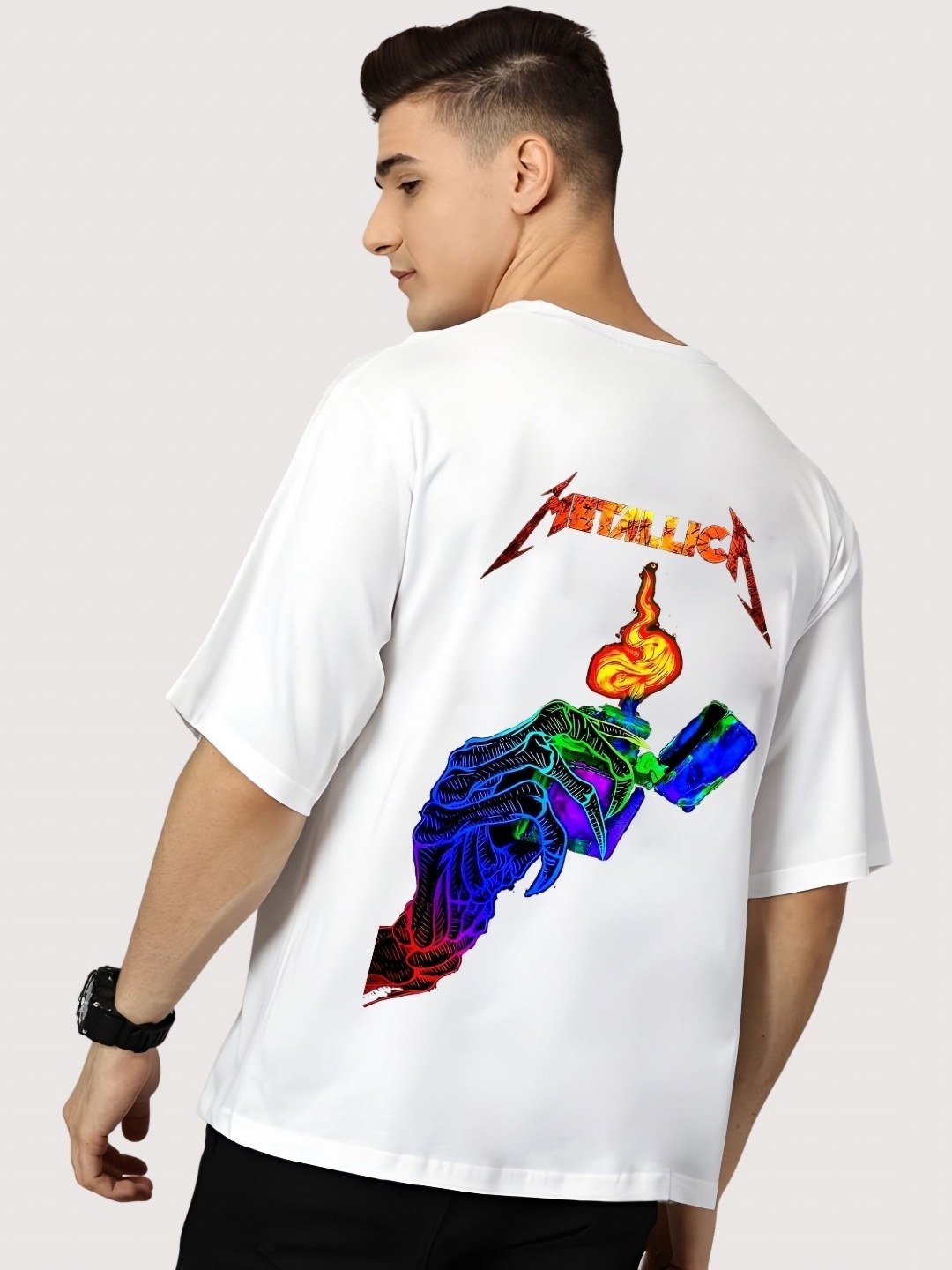 

Moda Rapido Men Drop-Shoulder Sleeves T-shirt, White