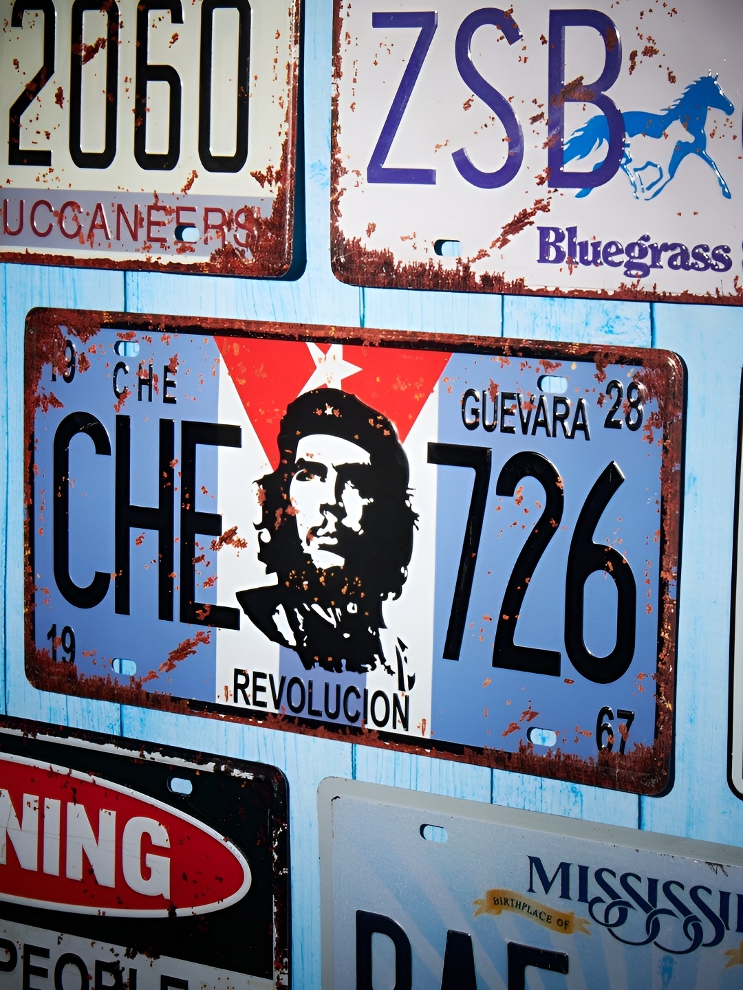

eazy wagon White & Blue Number Printed Wall Plate