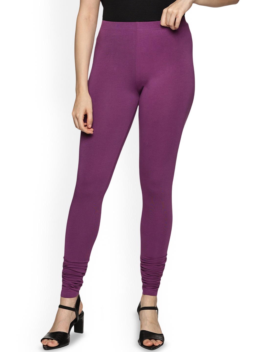 

Coppersmith Women Churidar Length Breathable Leggings, Purple