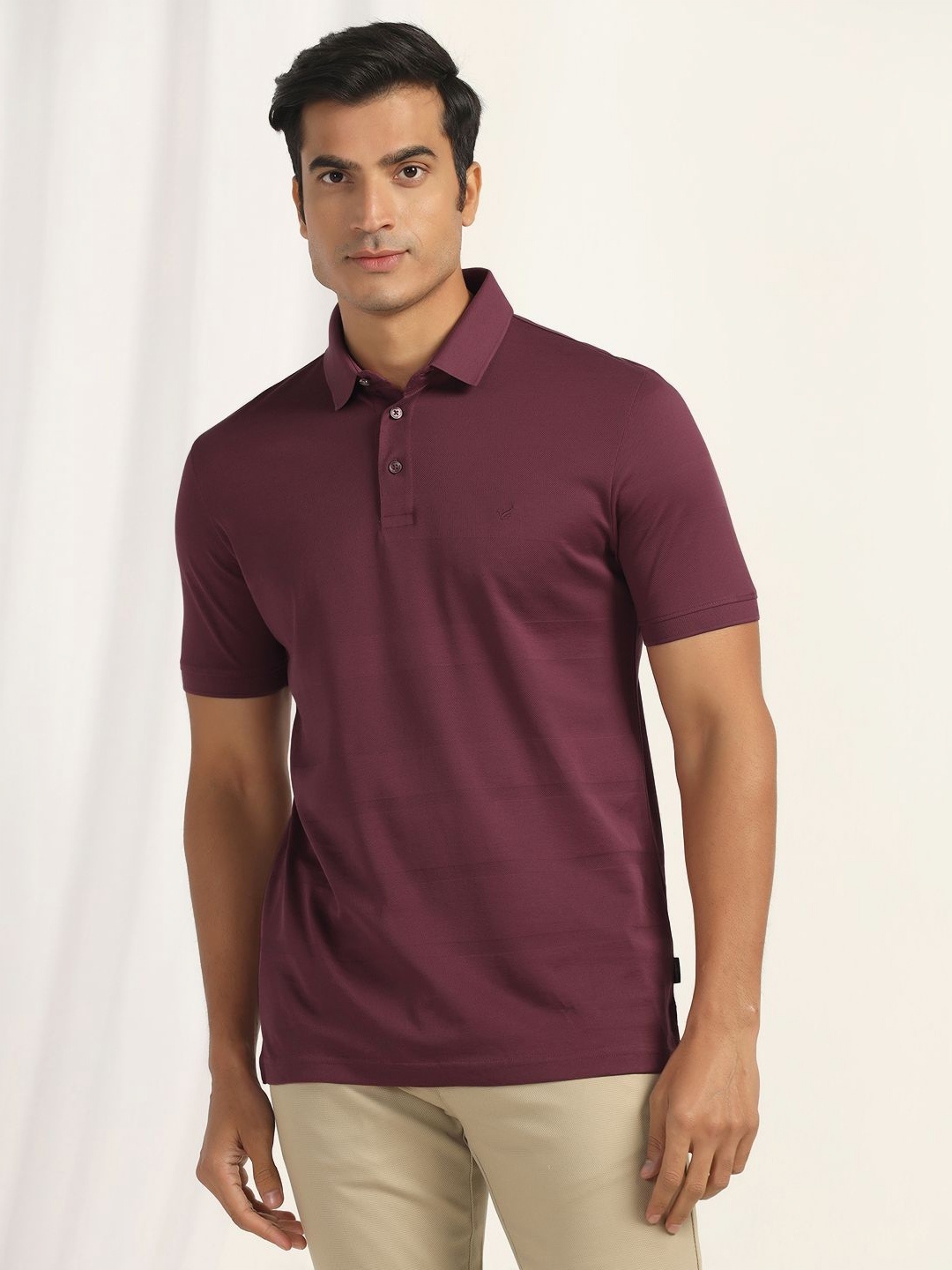 

Blackberrys Men Polo Collar Pockets Slim Fit T-shirt, Maroon