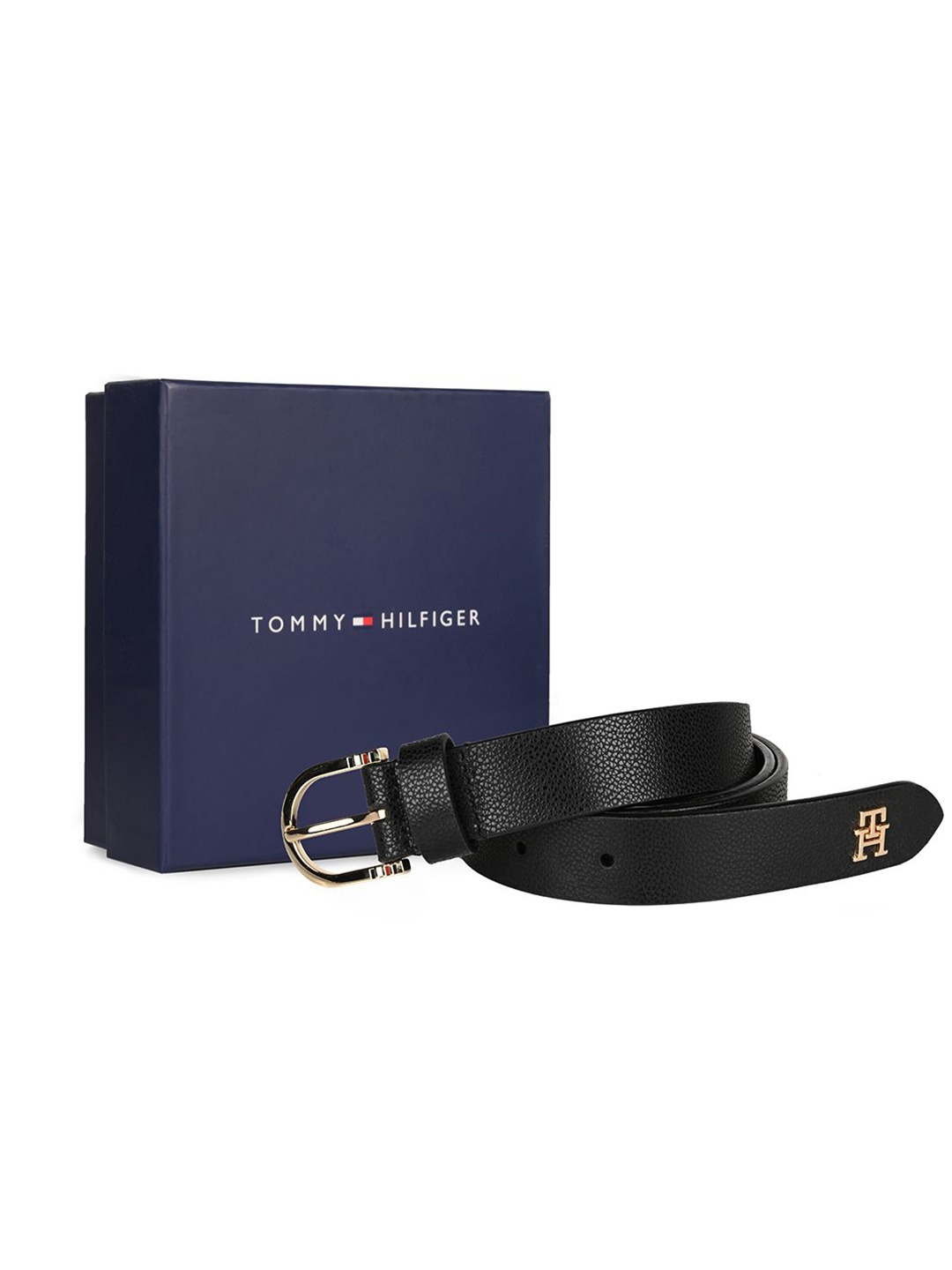 

Tommy Hilfiger Women Textured Leather Formal Belt, Black