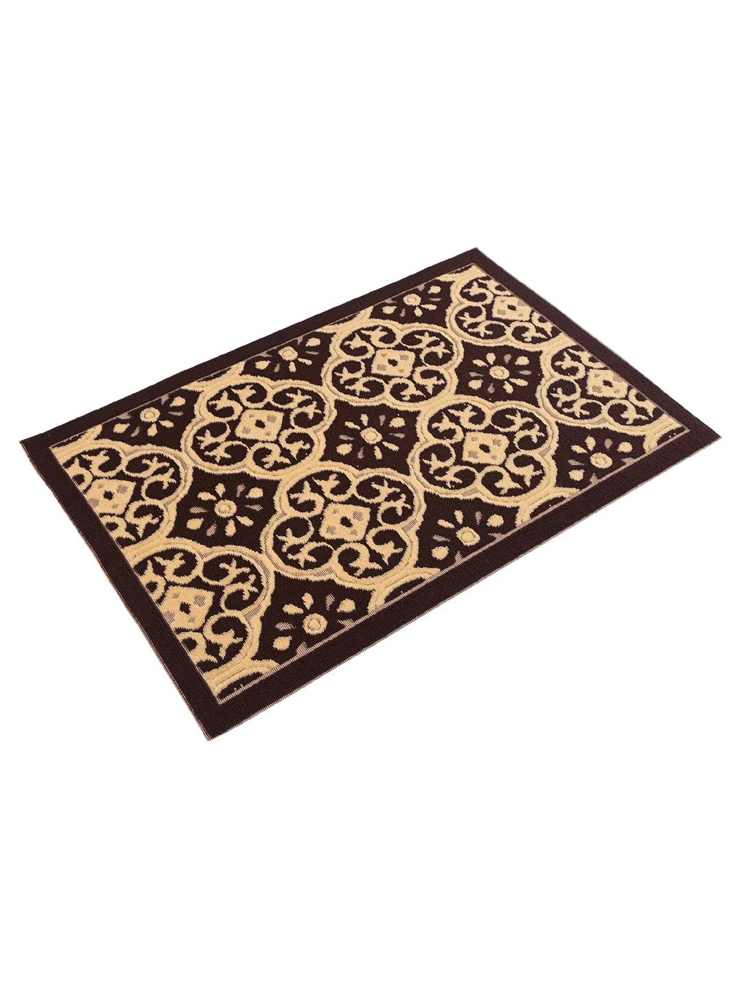 

Kuber Industries Brown & Beige Jacquard Design Rectangular Anti-Skid Doormat