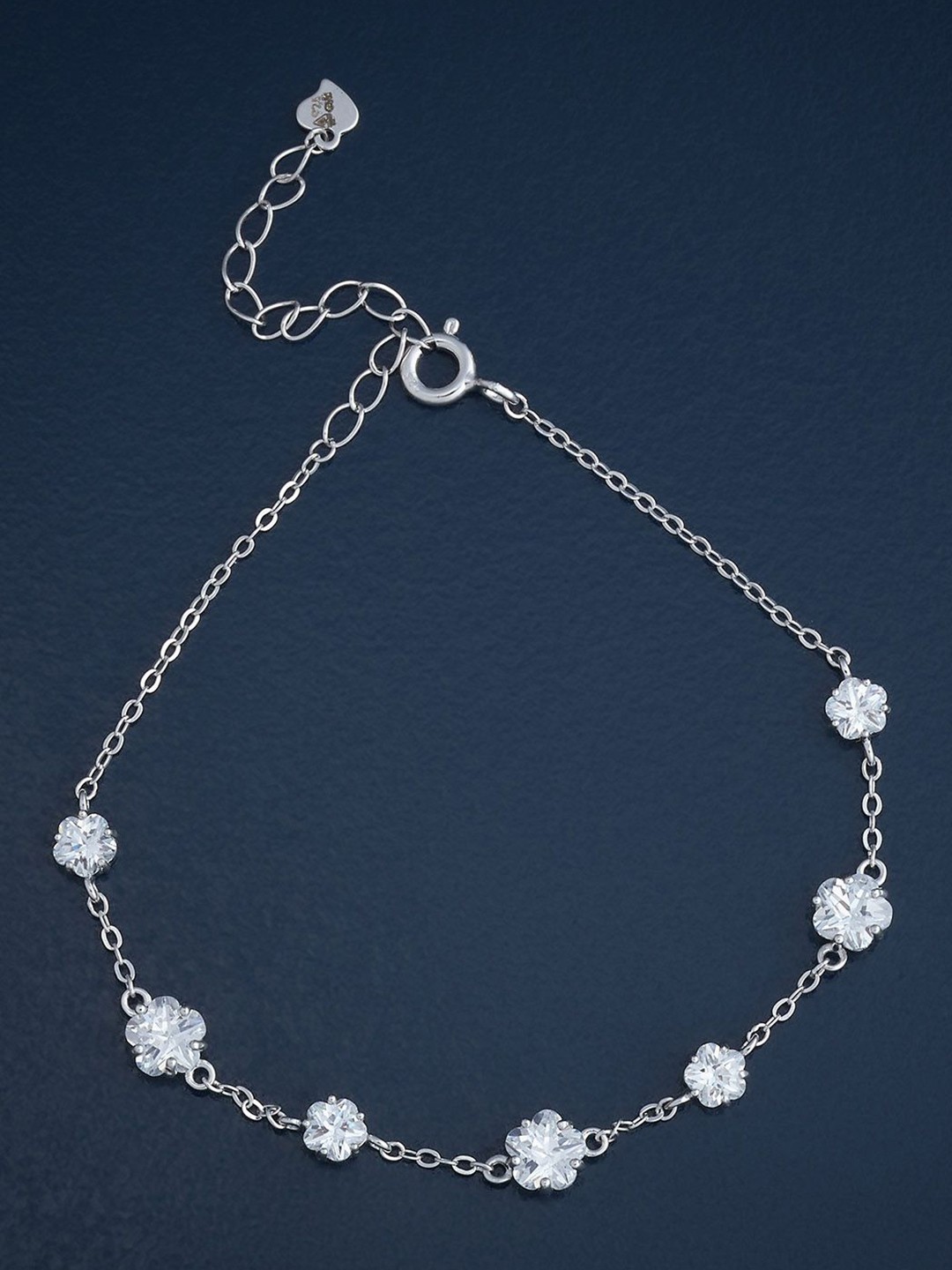 

Kushal's Fashion Jewellery 92.5 Sterling Silver Rhodium-Plated CZ Wraparound Bracelet