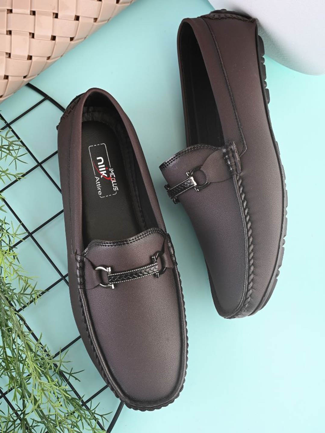 

IMCOLUS Men Round Toe Loafers Casual Shoes, Brown