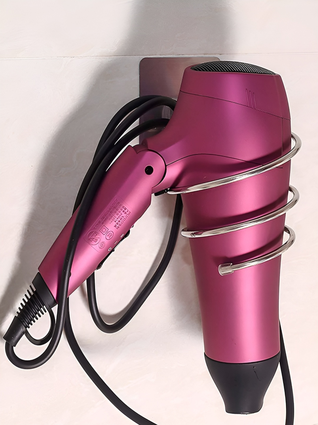 

HOKIPO Magic Sticker Series SS Compact Hair Dryer Holder -Model - NWAR3177, Silver