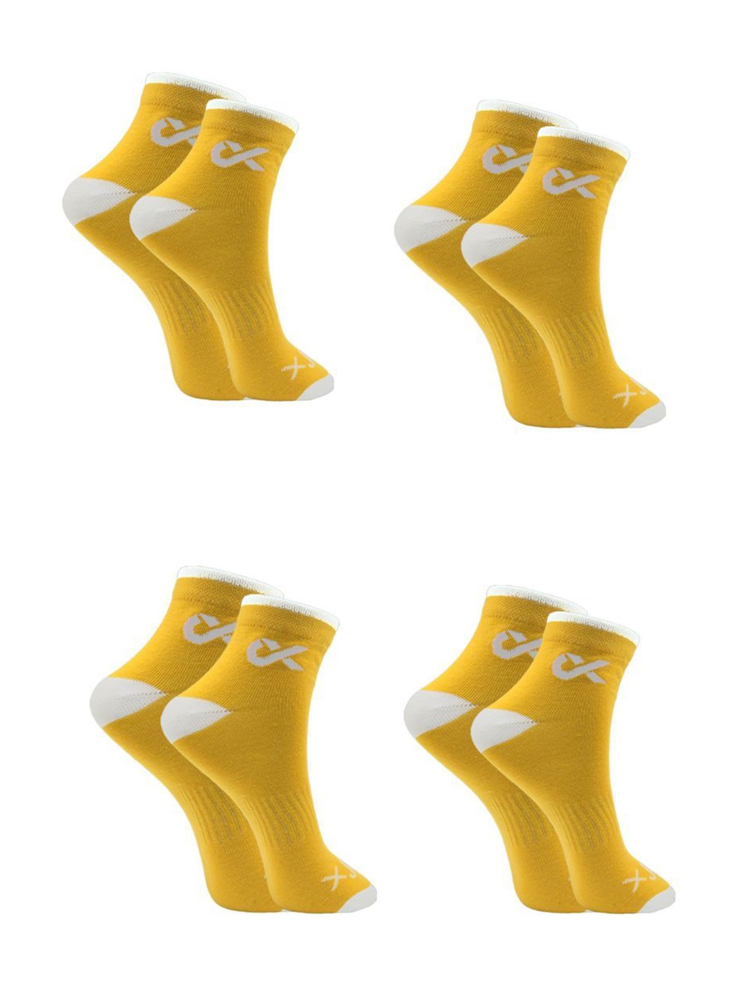 

Xjarvis Unisex Pack Of 4 Assorted Ankle-Length Socks