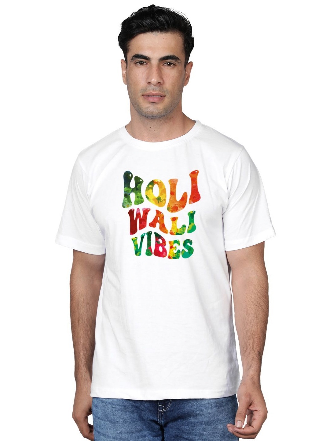 

FFLIRTYGO Men Graphic Printed Round Neck Cotton T-shirt, White
