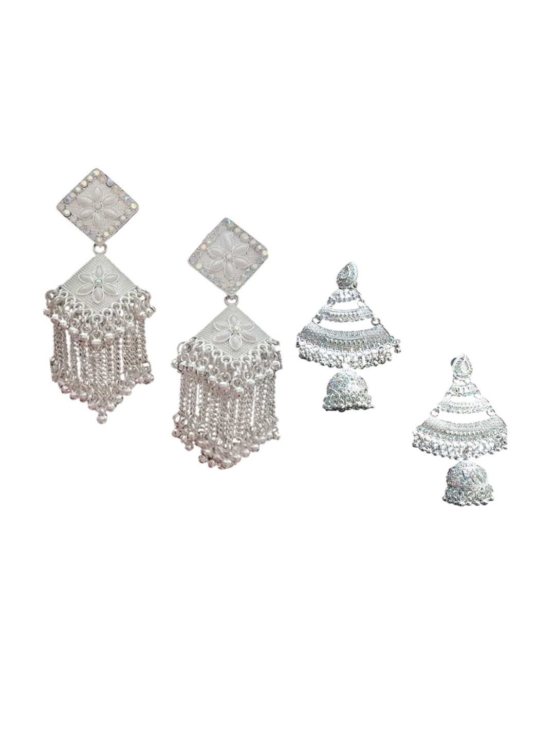 

JMBW INTERNATIONAL Contemporary Studs Earrings, Silver